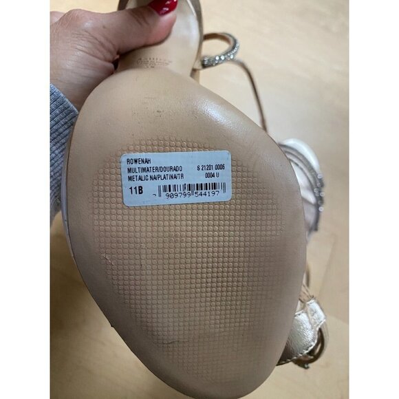 SCHUTZ "Rowenah" jewelled heels gold rhinestones sandals sz 11 - Picture 11 of 12